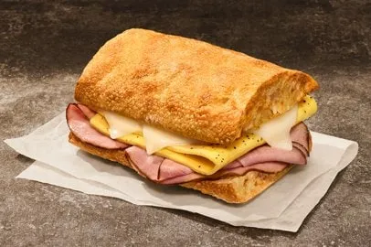 Panera Bread Menu 2026 285 Ciabatta Ham, Egg & Cheese Sandwich