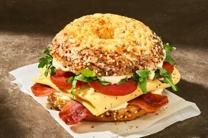 Panera Bread Menu 2026 20 Wake-Up BLT Asiago Everything Bagel Stack